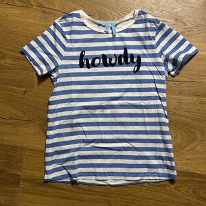 Draper James 100% Cotton Blue and White Striped Tee XS